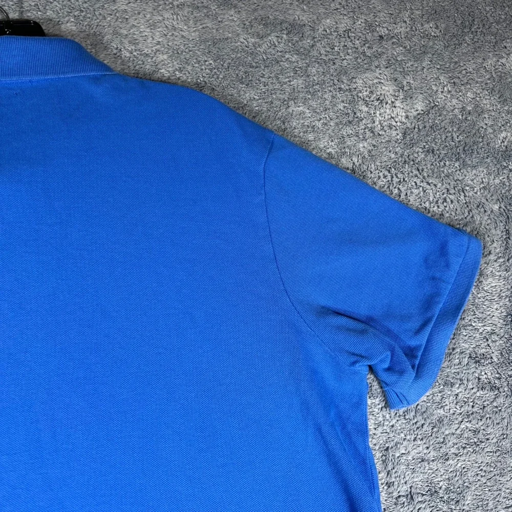 Polo Ralph Lauren Mens L Classic Fit Cotton Mesh Polo‎ Shirt Blue w/ Orange Pony
